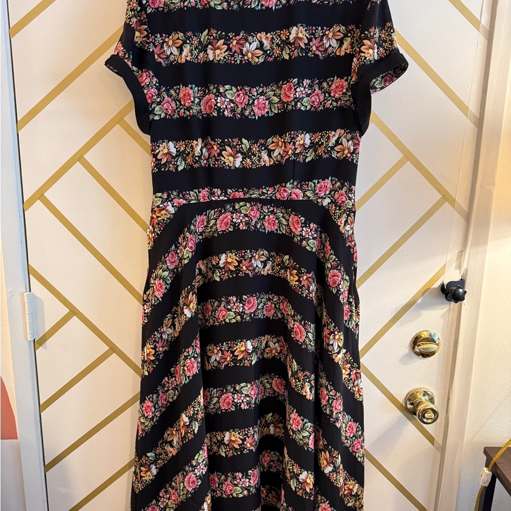 Unique Vintage Collared Buttoned Striped Floral B… - image 5